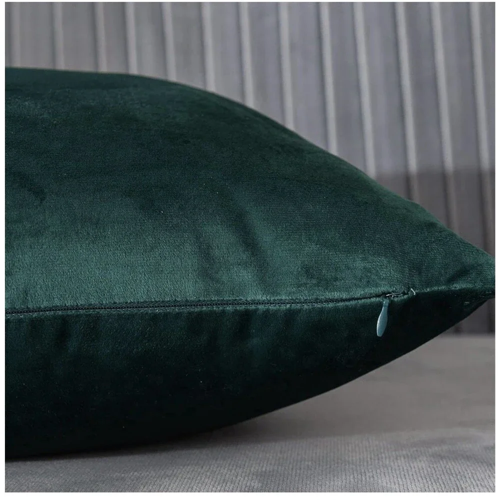 Soft Velvet Throw Pillow Covers ONLY W/ Gold Stripes Luxury Decorative Cushion